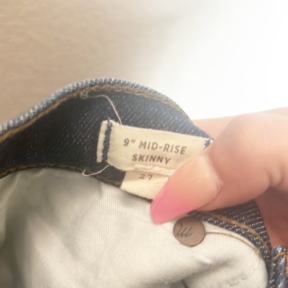 Madewell Dark Wash 9" Midrise Women's Skinny Jeans - Picture 9 of 13